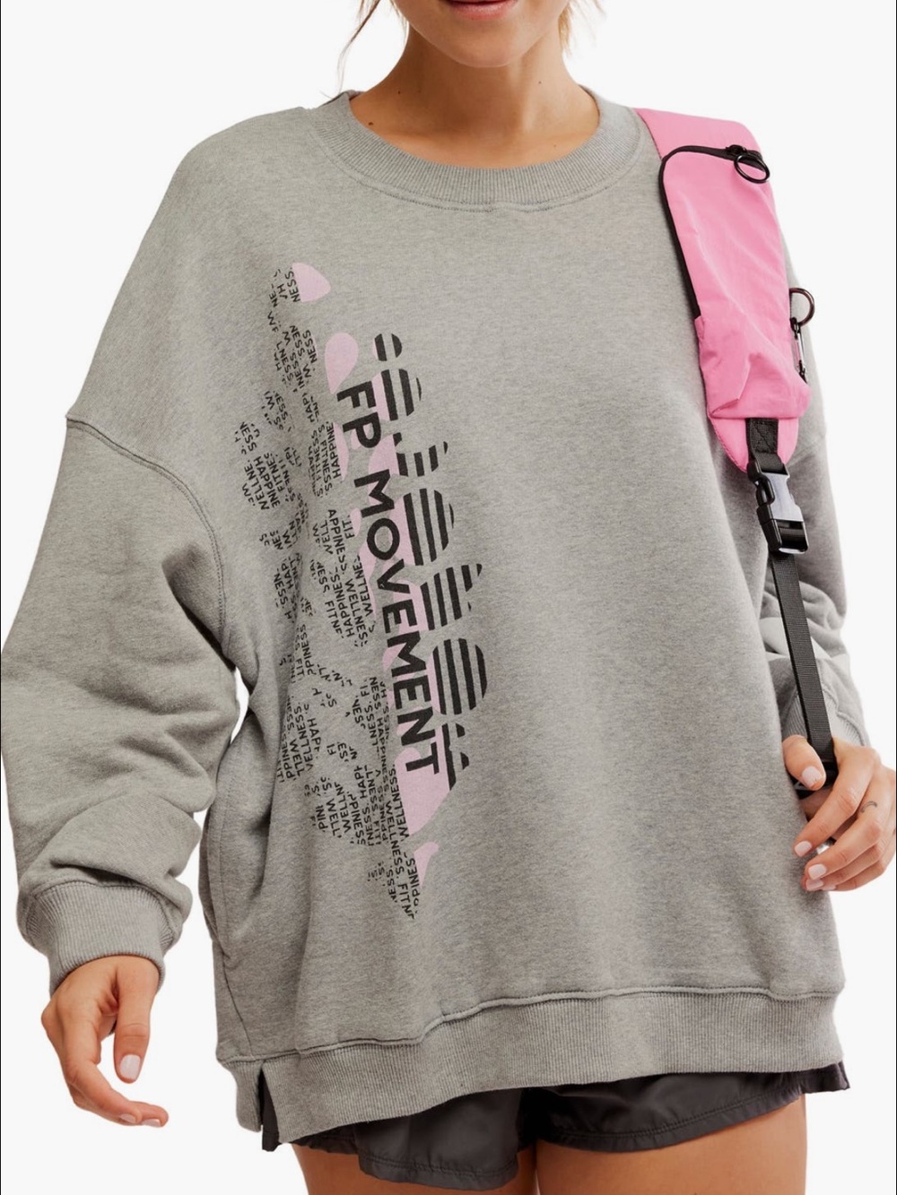 FP Movement All Star Logo Pullover Crewneck Sweatshirt Free People Grey